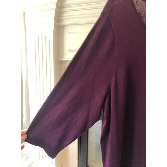 Roz&Ali Women’s Purple 3/4 Sleeve Crew Neck Blouse Size 2X NWT - Picture 2 of 7